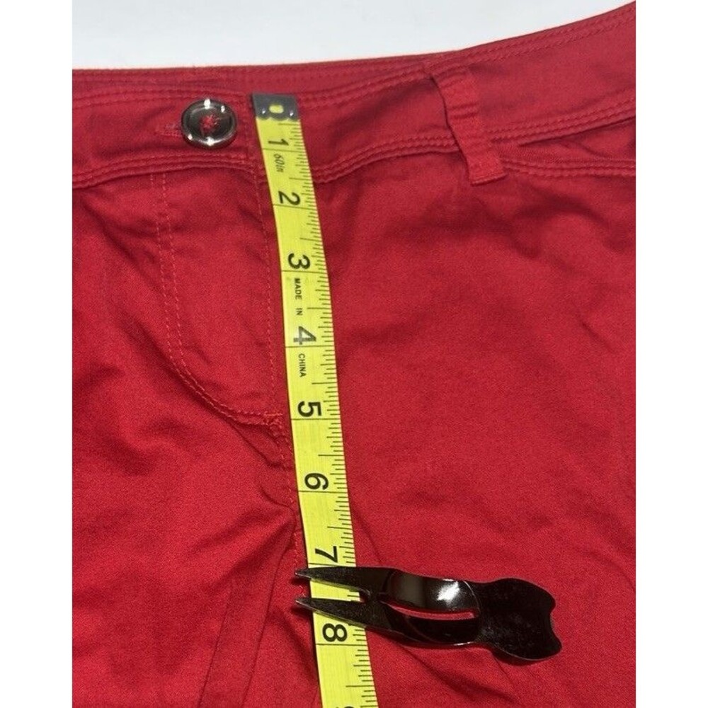 White House Black Market Women's Red Shorts Size 2 Cuffed Casual Summer Mid-Rise - Picture 5 of 8
